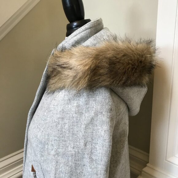 NWOT JCrew Chateau Parka Jacket Coat Womens 6 Gray Hooded Stadium Cloth BM948 - Picture 10 of 13